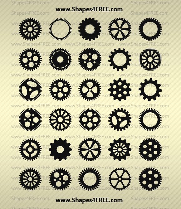 90 Photoshop Gears Shapes | Shapes4FREE