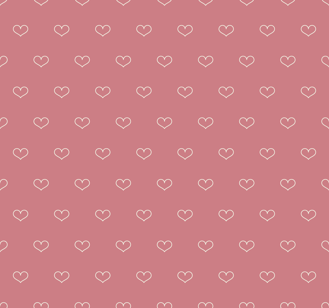 Outline Hearts Vector Pattern On Coral Background (SVG)