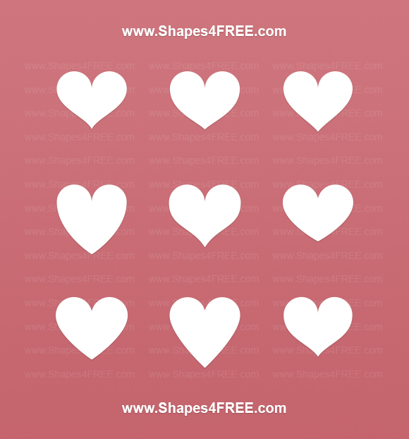 Simple Hearts Photoshop Custom Shapes