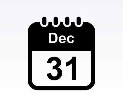 Calendar Icons: December (Vector & Photoshop Shapes)