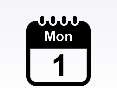 Calendar Icons: Monday (Vector & Photoshop Shapes)
