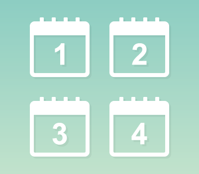 Calendar Vector Icons: Days from 1st to 31st