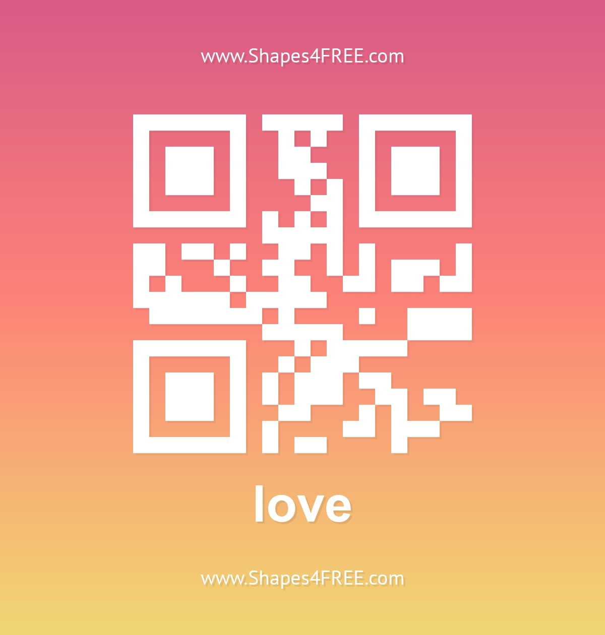 QR Code Icon: Love (Photoshop & Vector Shape)