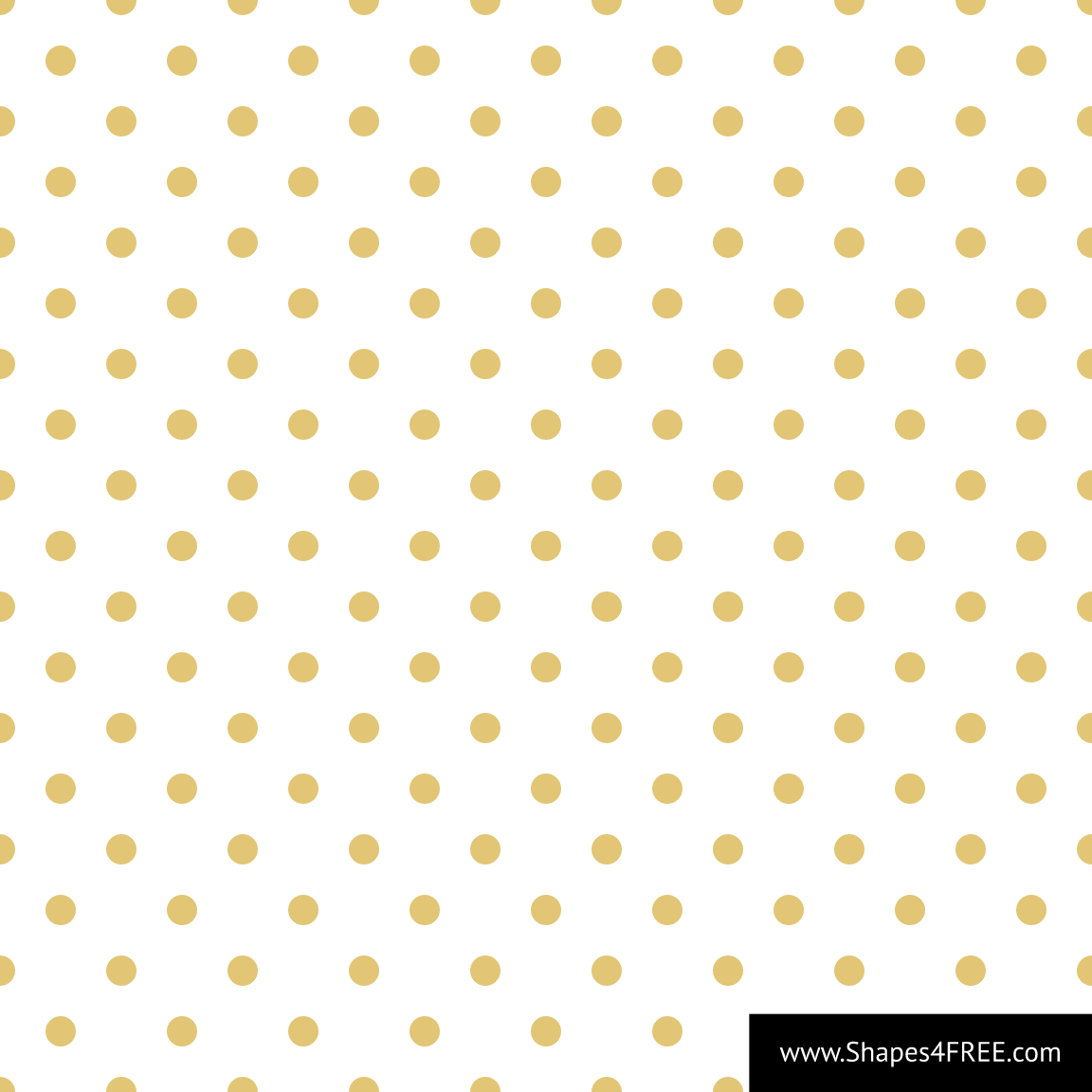 Seamless Gold & White Polka Dot Vector Background