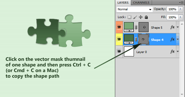 Copy one photoshop shape