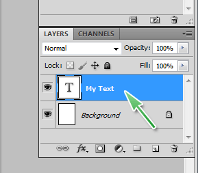 Select the text layer you want to convert to shape