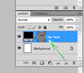 You will see in the Layers palette that your text layer became a layer with a vector mask