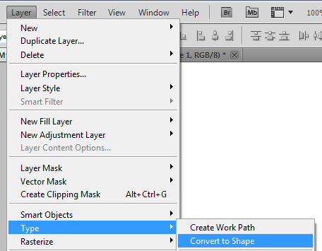 Choose Layer - Type - Convert To Shape from the main menu