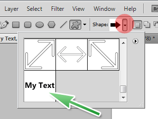 You will be able to see your new shape layer converted from text in the shape pop-up panel