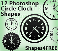 12 Clocks Photoshop Custom Shapes