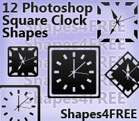 12 Photoshop Square Clock Shapes