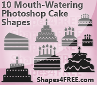10 Cake Photoshop & Vector Shapes (CSH)
