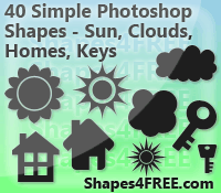 40 Free Photoshop Shapes – Sun, Clouds, Home, Keys