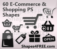 60 Shopping/E-Commerce Photoshop & Vector Shapes (CSH)