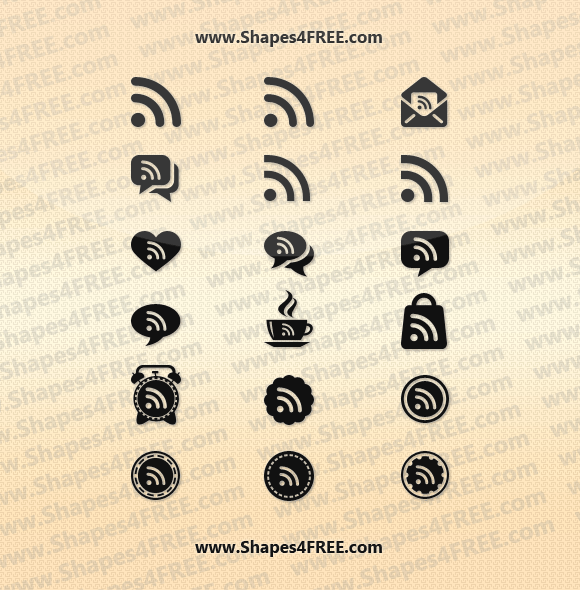 18 RSS Feed Photoshop & Vector Shapes (CSH)
