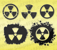 12 Grunge Radiation Symbol Vector Shapes