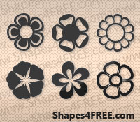 25 Flowers Photoshop & Vector Shapes