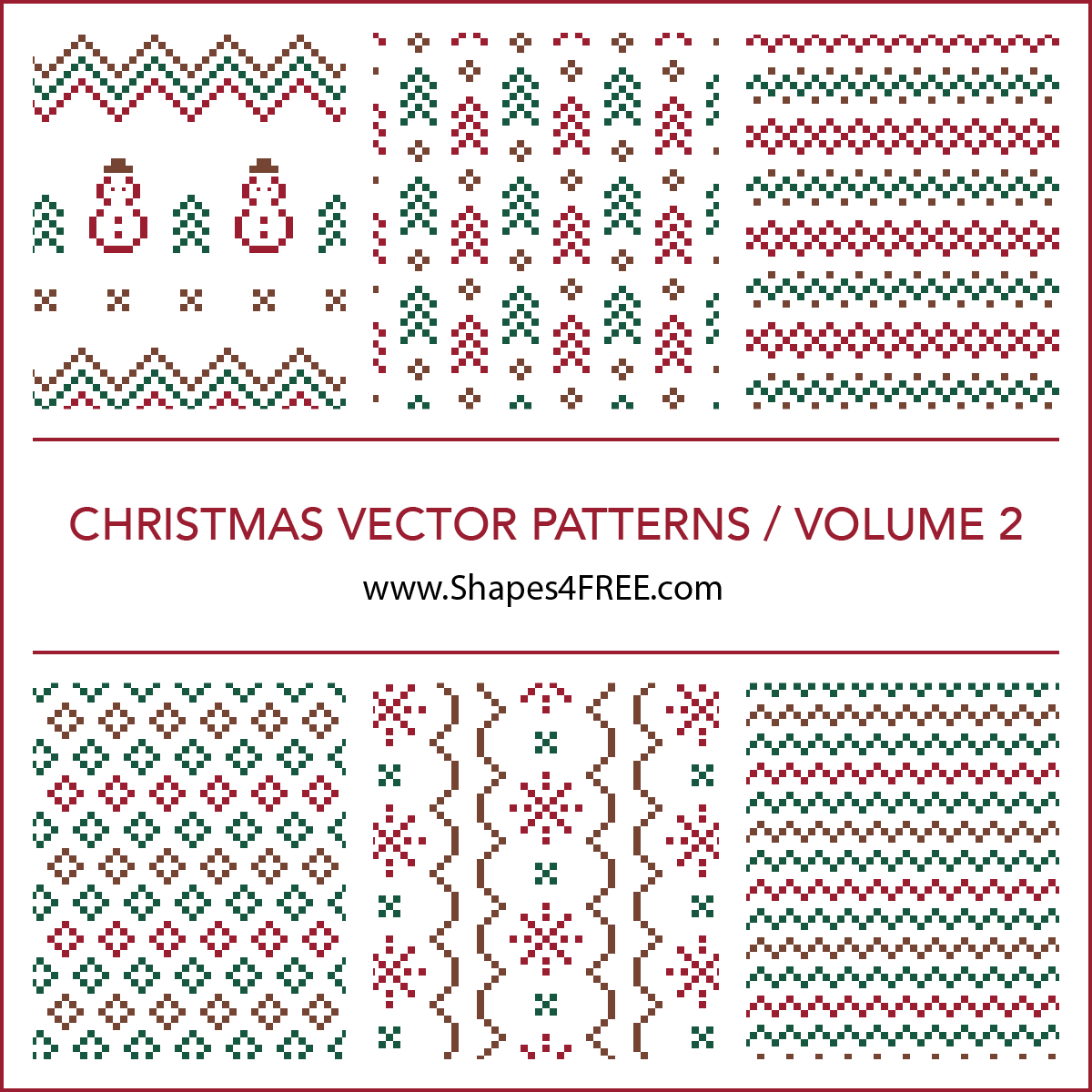 Christmas Pixel Patterns Vector (Volume 2, SVG)