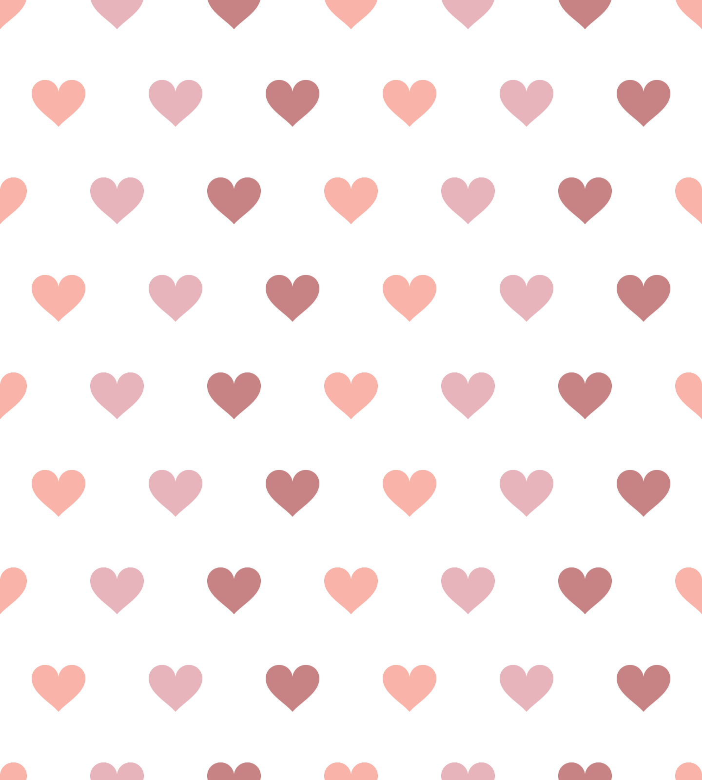 Pink Hearts Vector Pattern On White Background (SVG)