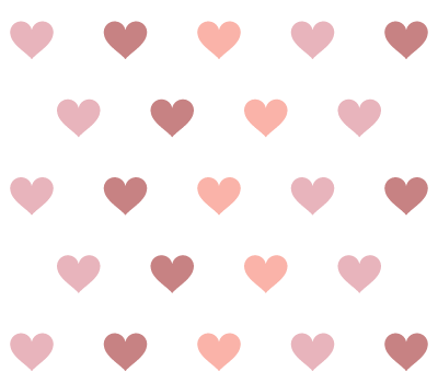 Pink Hearts Vector Pattern On White Background (SVG)