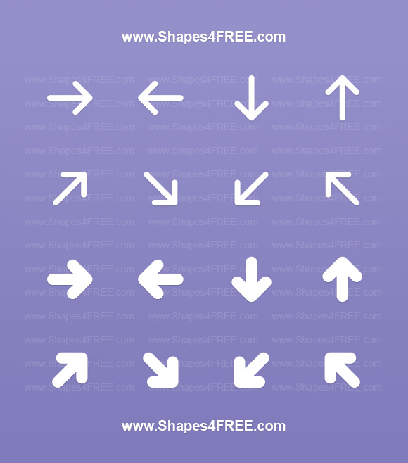 Rounded Arrows Photoshop Shapes