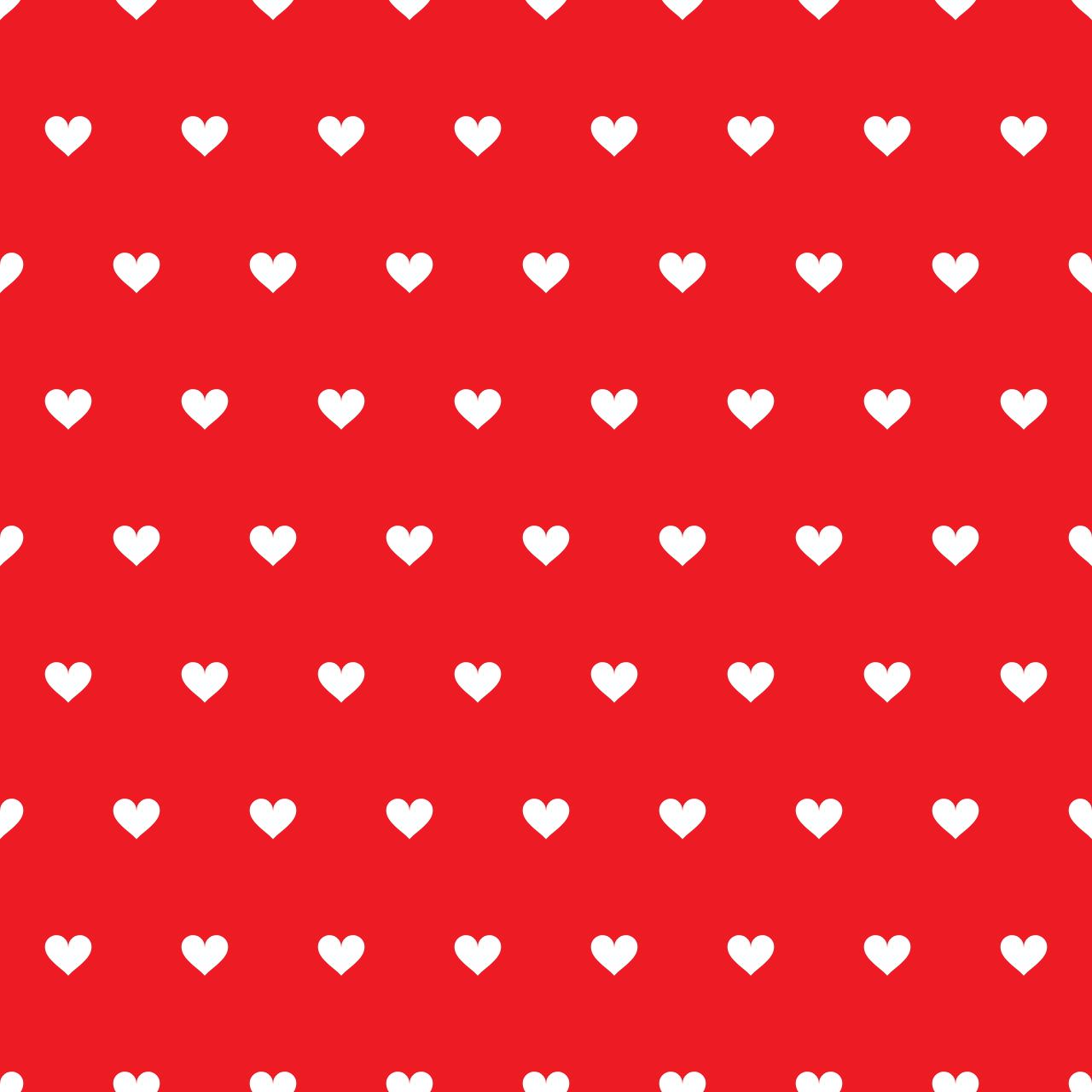 Red & White Hearts Vector Pattern (SVG)