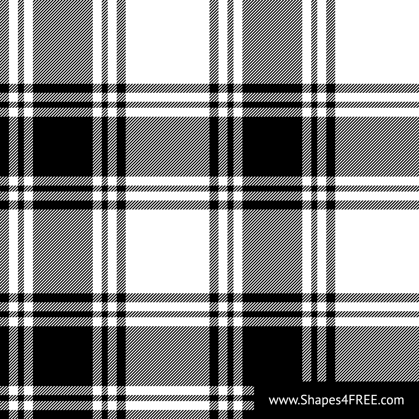 Black & White Check Plaid Vector Pattern (SVG)