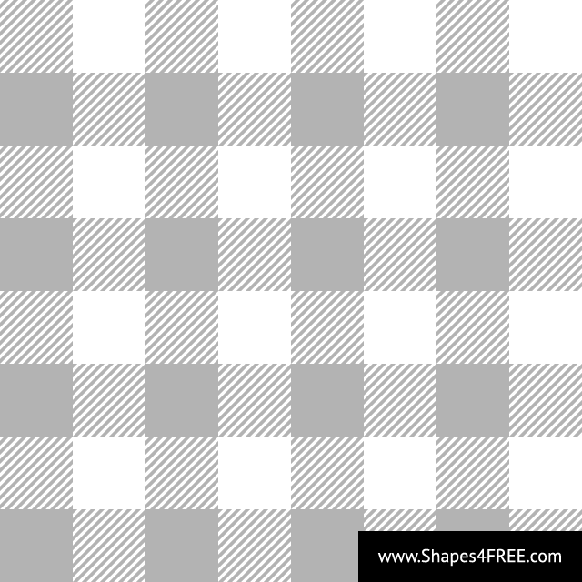 Grey & White Buffalo Check Plaid Vector Pattern (SVG)