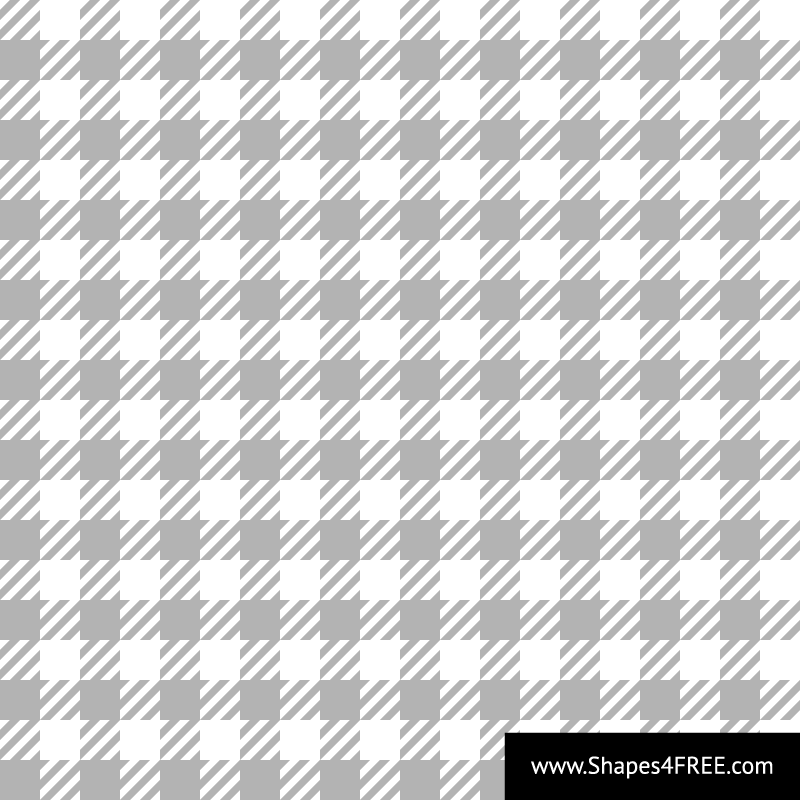 Grey & White Gingham Check Plaid Pattern Vector (SVG)