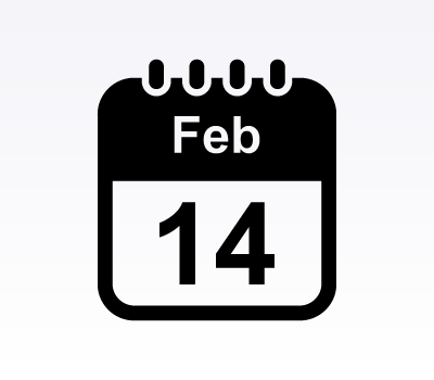 Calendar Icons: February (Vector & Photoshop Shapes)