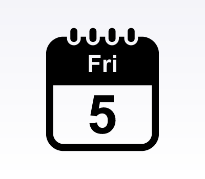 Calendar Icons: Friday (Vector & Photoshop Shapes)