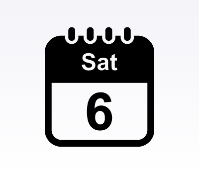 Calendar Icons: Saturday (Vector & Photoshop Shapes)
