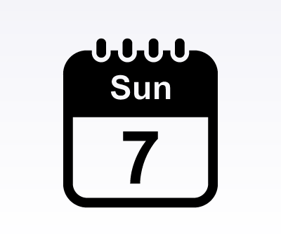 Calendar Icons: Sunday (Vector & Photoshop Shapes)