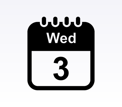 Calendar Icons: Wednesday (Vector & Photoshop Shapes)