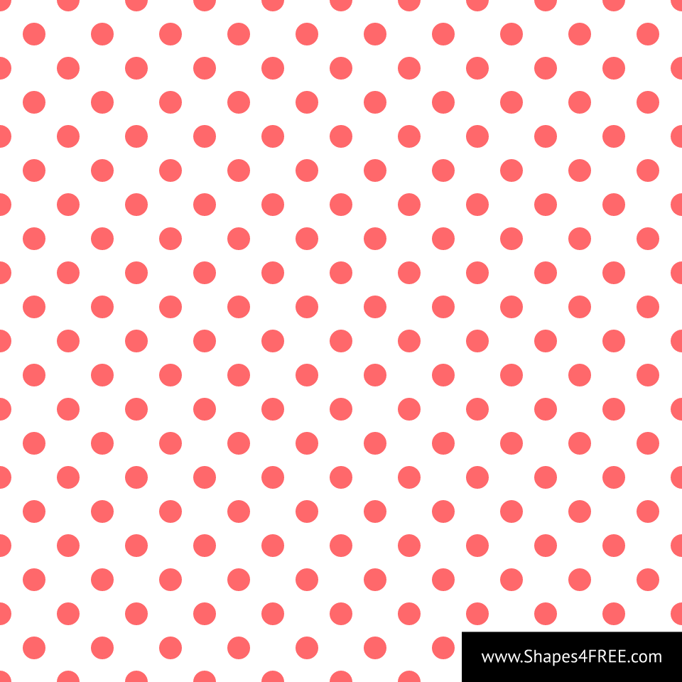 Seamless Coral & White Polka Dot Vector Background